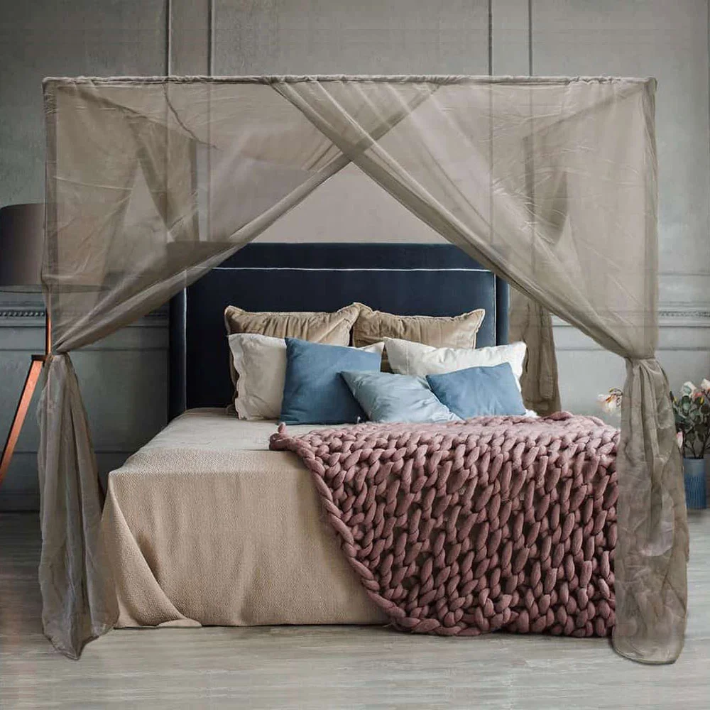 BlocSilver EMF Bed Canopy Four Poster with Frame