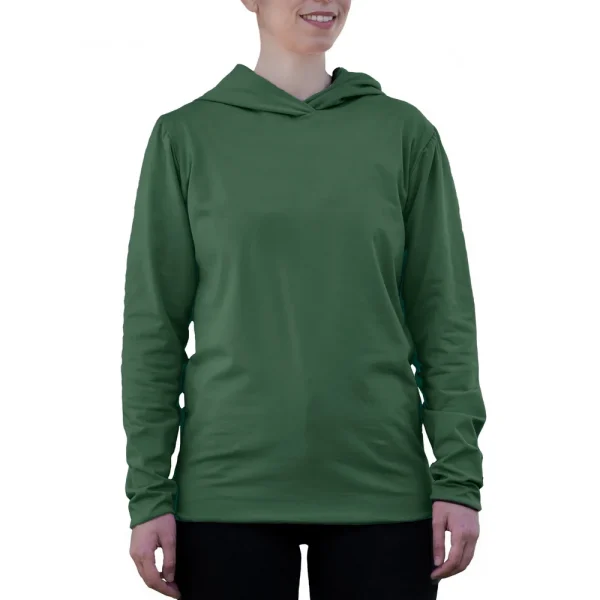 BlocWave® FlexiBloc Reversible Organic EMF Hoodie for Women - Small, Green (Clearance - Brand new)